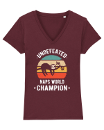 Naps World Champion Sloth Tricou mânecă scurtă guler V Damă Evoker