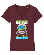 NATURA - Oferta Limitată Tricou mânecă scurtă guler V Damă Evoker