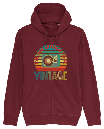 I'm Old Enough To Be Vintage Vinyl Disc Player Burgundy