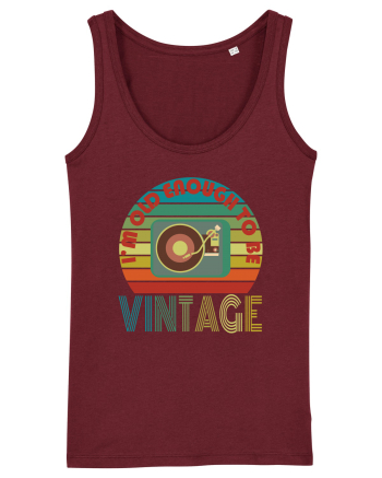 I'm Old Enough To Be Vintage Vinyl Disc Player Burgundy