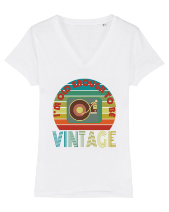 I'm Old Enough To Be Vintage Vinyl Disc Player White