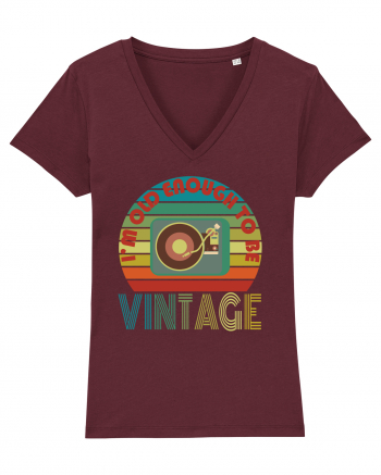 I'm Old Enough To Be Vintage Vinyl Disc Player Burgundy