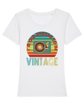 I'm Old Enough To Be Vintage Vinyl Disc Player White