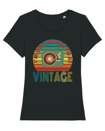 I'm Old Enough To Be Vintage Vinyl Disc Player Black