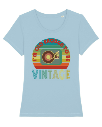 I'm Old Enough To Be Vintage Vinyl Disc Player Sky Blue