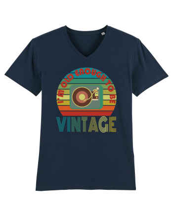 I'm Old Enough To Be Vintage Vinyl Disc Player French Navy