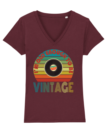 I'm Old Enough To Be Vintage Vinyl Disc Burgundy