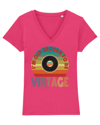 I'm Old Enough To Be Vintage Vinyl Disc Raspberry