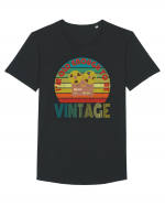 Vintage Reel To Reel Retro Style Tricou mânecă scurtă guler larg Bărbat Skater