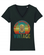 Vintage Jukebox Retro Style Tricou mânecă scurtă guler V Damă Evoker