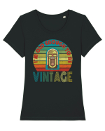 Vintage Jukebox Retro Style Tricou mânecă scurtă guler larg fitted Damă Expresser
