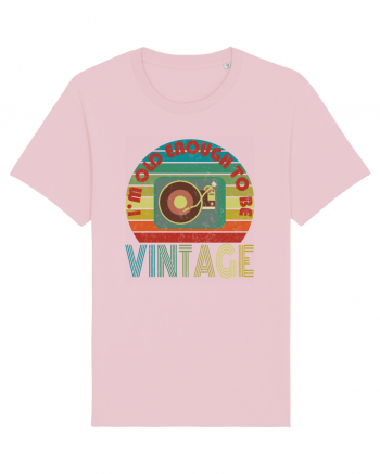 Vintage Vinyl Disc Player Retro Style Cotton Pink