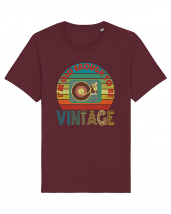 Vintage Vinyl Disc Player Retro Style Burgundy