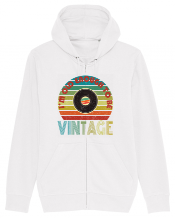 Vintage Vinyl Disc Retro Style White