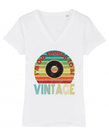 Vintage Vinyl Disc Retro Style White