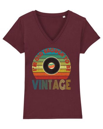 Vintage Vinyl Disc Retro Style Burgundy