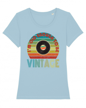 Vintage Vinyl Disc Retro Style Sky Blue