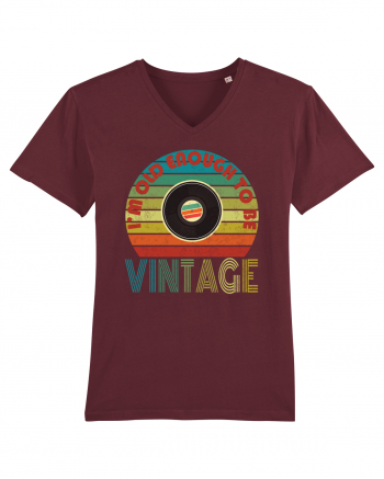 Vintage Vinyl Disc Retro Style Burgundy