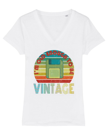 Vintage Floppy Disk Retro Style White