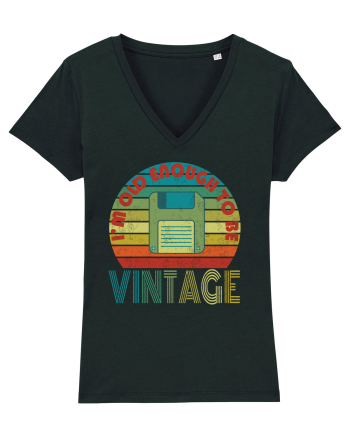 Vintage Floppy Disk Retro Style Black