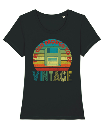 Vintage Floppy Disk Retro Style Black