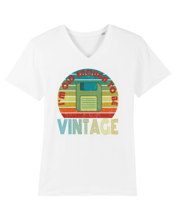 Vintage Floppy Disk Retro Style White