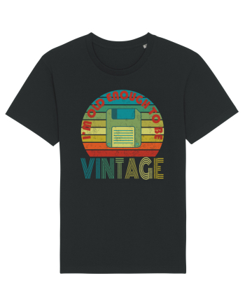 Vintage Floppy Disk Retro Style Black