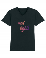 Red Lights (relay gradient) Tricou mânecă scurtă guler V Bărbat Presenter