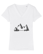 Mountain view Tricou mânecă scurtă guler V Damă Evoker