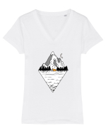 Mountain camping Tricou mânecă scurtă guler V Damă Evoker