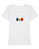 Tricolorul 1. Tricou mânecă scurtă guler larg fitted Damă Expresser