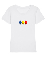 Tricolorul 1. Tricou mânecă scurtă guler larg fitted Damă Expresser