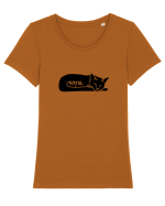 Nope Cat Tricou mânecă scurtă guler larg fitted Damă Expresser