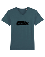 Nope Cat Tricou mânecă scurtă guler V Bărbat Presenter