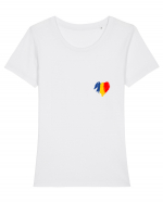 Tricolorul 3. Tricou mânecă scurtă guler larg fitted Damă Expresser