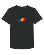 Tricolorul 4. Tricou mânecă scurtă guler larg Bărbat Skater