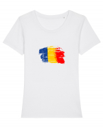 Tricolorul 5. Tricou mânecă scurtă guler larg fitted Damă Expresser