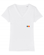 Tricolorul 6. Tricou mânecă scurtă guler V Damă Evoker