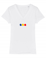 Tricolorul 7. Tricou mânecă scurtă guler V Damă Evoker