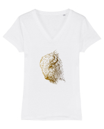 Zimbrul / Bourul 5. Tricou mânecă scurtă guler V Damă Evoker