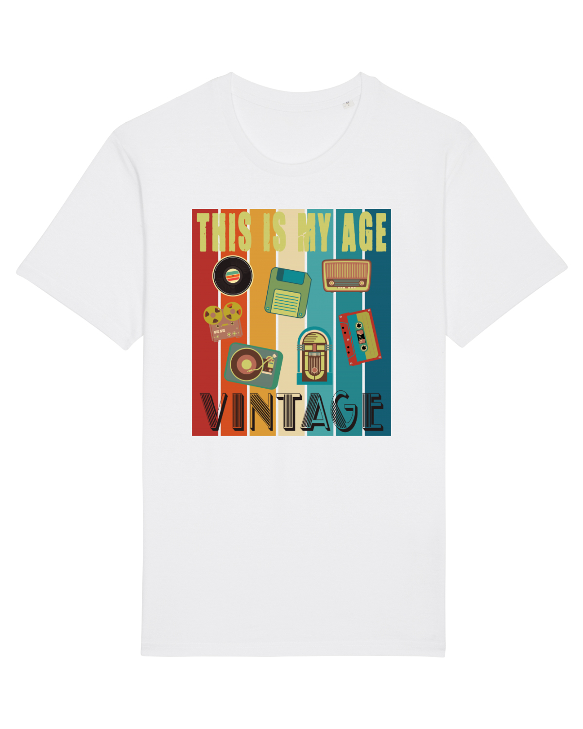 Tricou mânecă scurtă Unisex Rocker White
