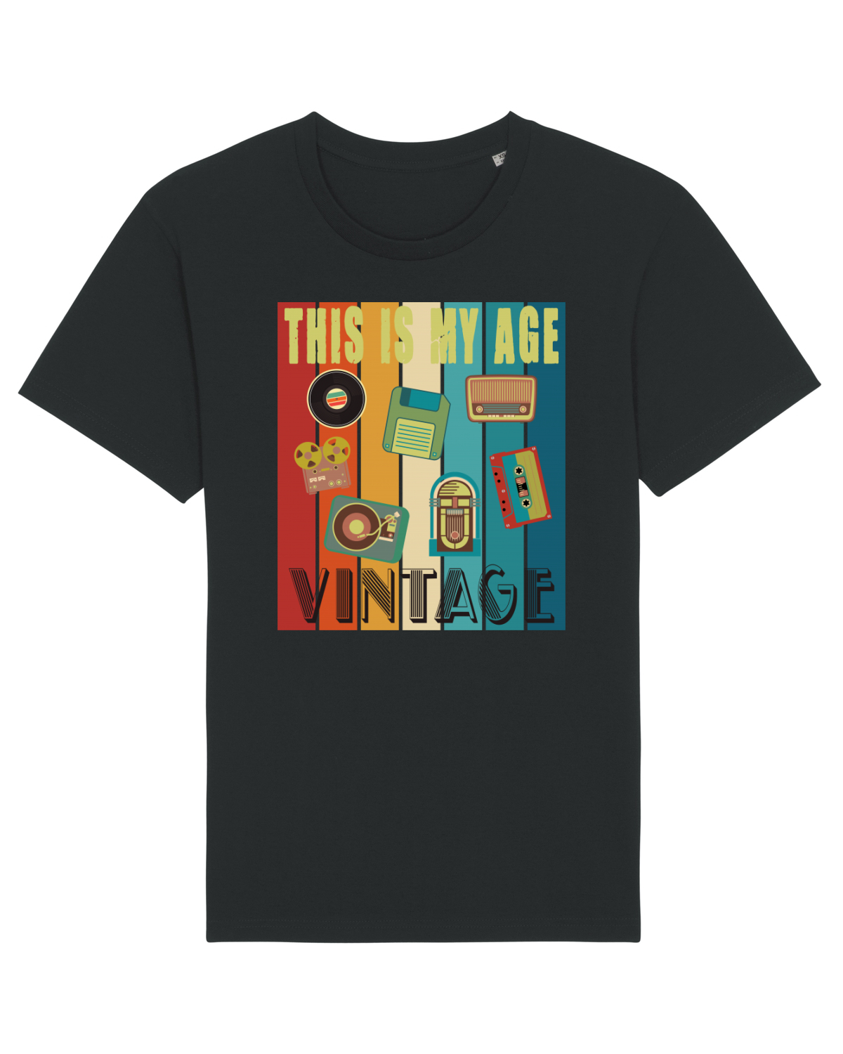 Tricou mânecă scurtă Unisex Rocker Black