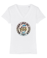Un frate ca nimeni altul.Brother like no other born to camp adventure theme Tricou mânecă scurtă guler V Damă Evoker