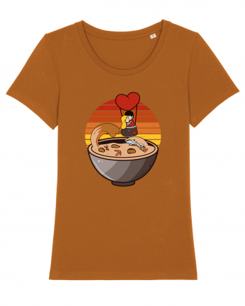 Zbor deasupra unui bol de ramen noodles de Valentine day Roasted Orange