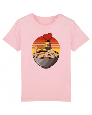 Zbor deasupra unui bol de ramen noodles de Valentine day Cotton Pink