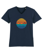 Răsărit în Stil Retro Tricou mânecă scurtă guler V Bărbat Presenter