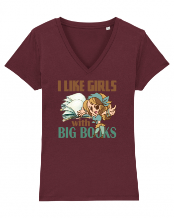 Imi plac fetele cu carti mari. i like girls with big books Burgundy