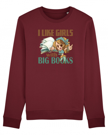 Imi plac fetele cu carti mari. i like girls with big books Burgundy