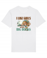 Imi plac fetele cu carti mari. i like girls with big books Tricou mânecă scurtă Unisex Rocker