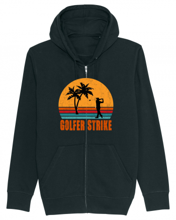 Sunset Golfer Strike Retro Black